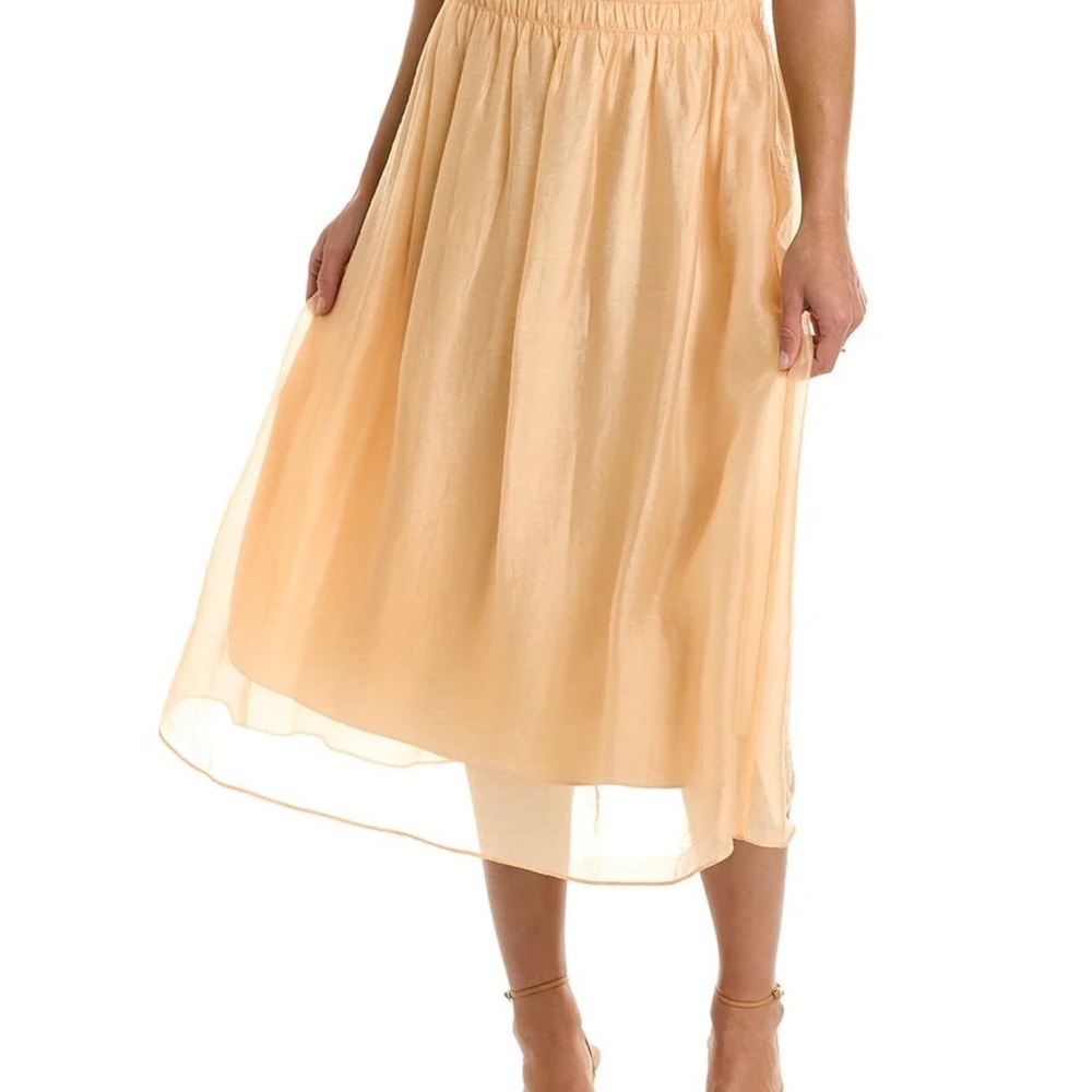 New Vince Smocked-Waist Gathered Skirt